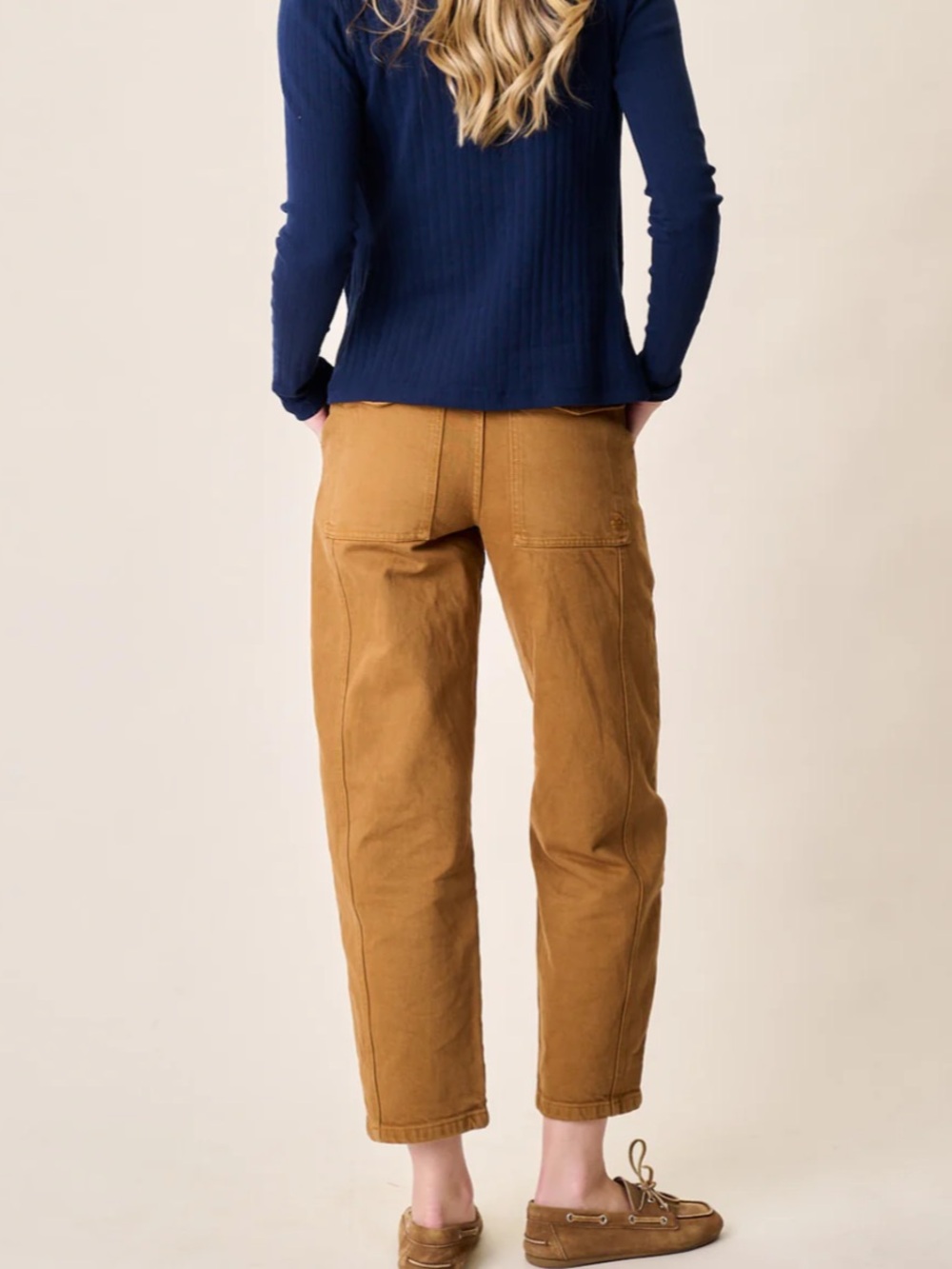 Marea by Liz Joy Meade High Rise Barrel Jean - Golden Brown Size 27 - Picture 4 of 10